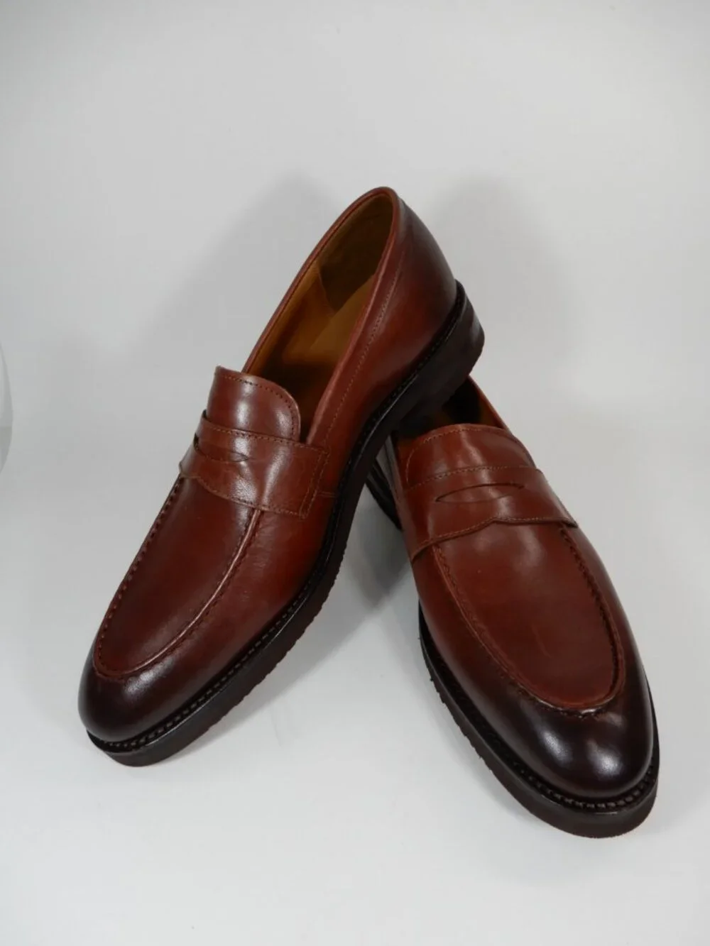 ALLEN EDMONDS Damon Penny Loafers Shoes Men's Size 10 D Chili Brown Leather NEW